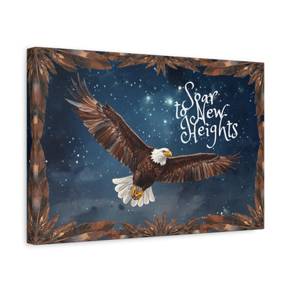 "Soar to New Heights" Bald Eagle Inspirational Canvas Print
