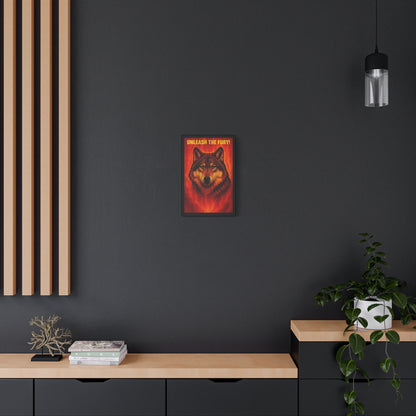 "Unleash the Fury!" Wolf Wall Canvas — Fiery Animal Art Print