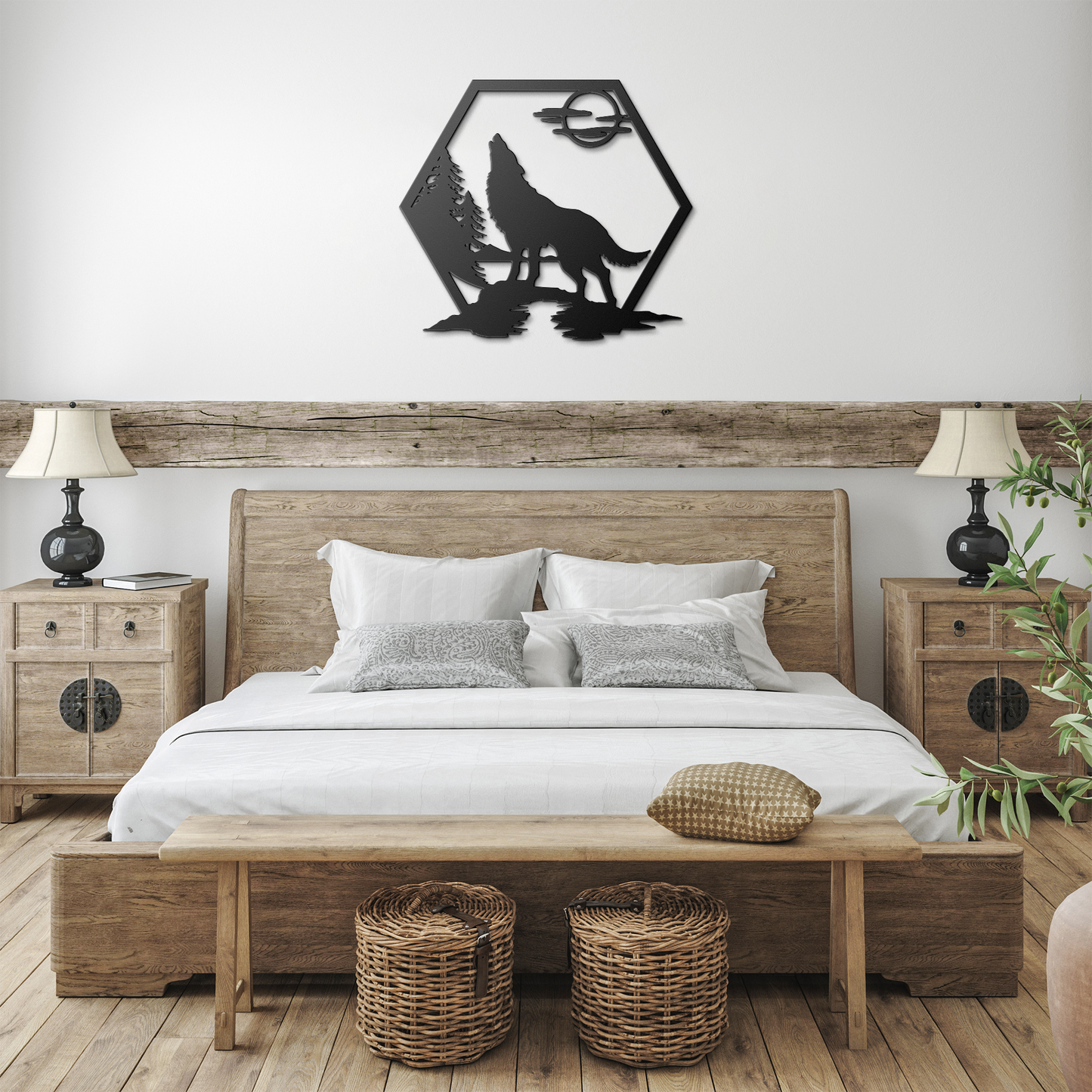 Howling_Wolf_Metal_Sign_Black_Farmhouse_Bedroom_Mockup.png