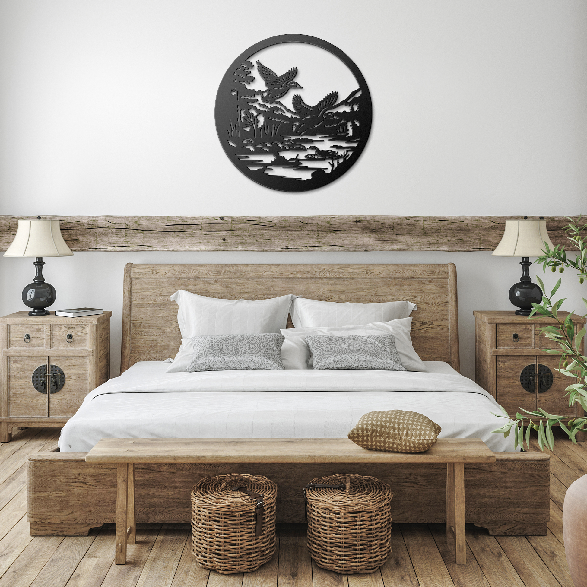 Mallard_Duck_Metal_Sign_Black_Farmhouse_Bedroom_Mockup.png
