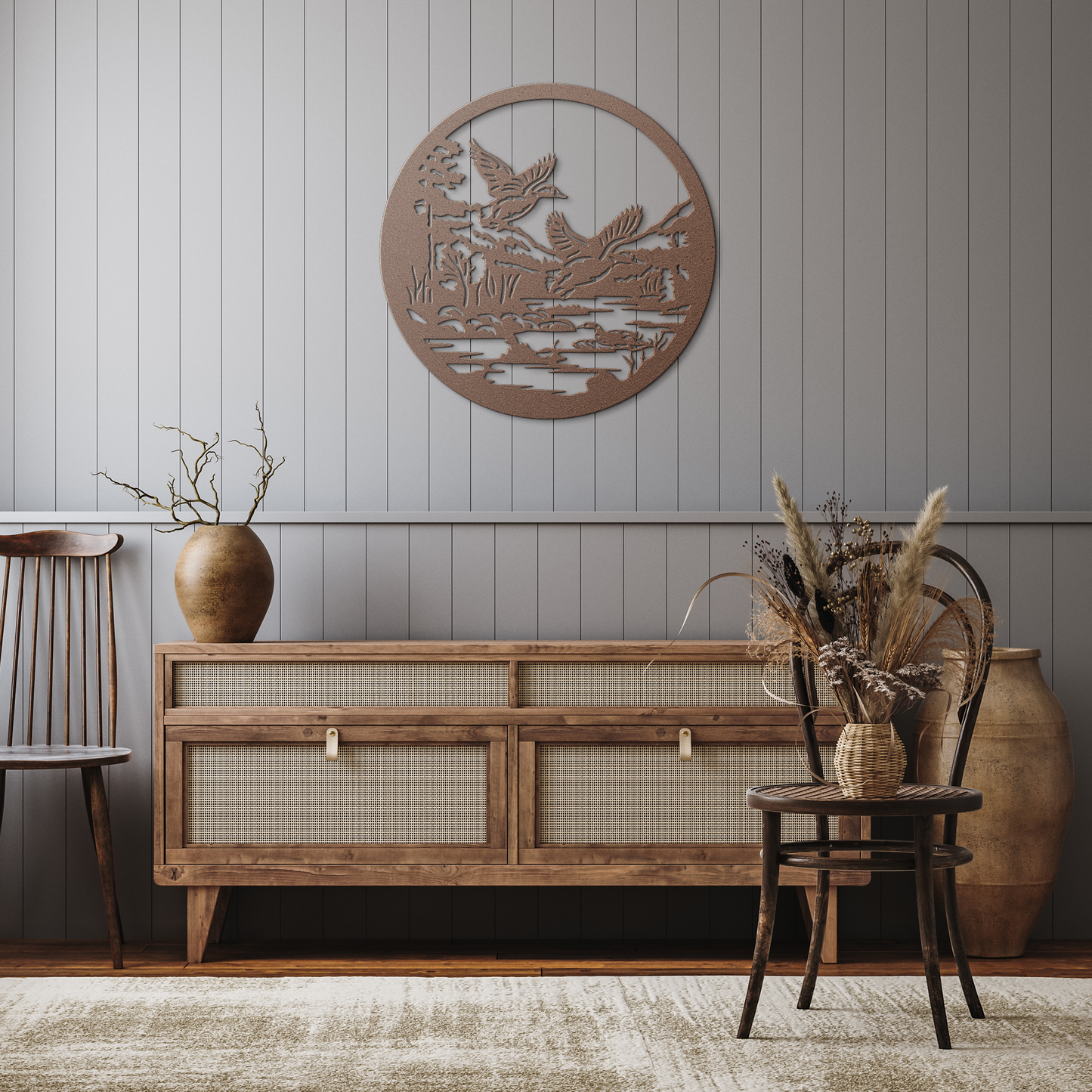 Mallard_Duck_Metal_Sign_Copper_Rustic_Hallway_Mockup.png