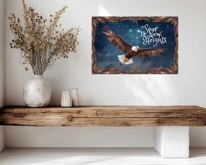 "Soar to New Heights" Bald Eagle Inspirational Canvas Print