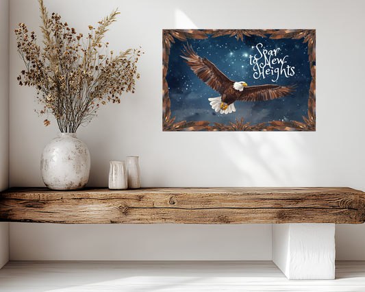 "Soar to New Heights" Bald Eagle Inspirational Canvas Print